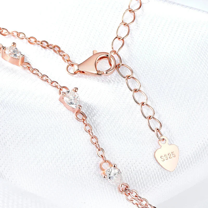 Pear Cut Genuine Moissanite Bracelets for Women Girls Luxury Chain Lab Diamond S925 Sterling Silver Plated 18K Jewelry