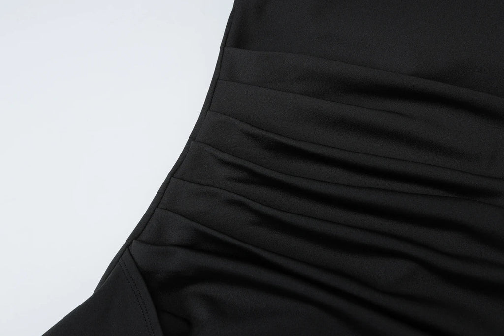 Women Elegant Solid Straps Slit Ruched Patchwork Sexy Bodycon Maxi Dress Summer Outfits Evening Party Birthday Festival