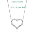 2CT Pass Tested Moissanite Heart Necklace for Women S925 Silver Plated Platinum Simulated Diamonds Pendant Birthday Gift