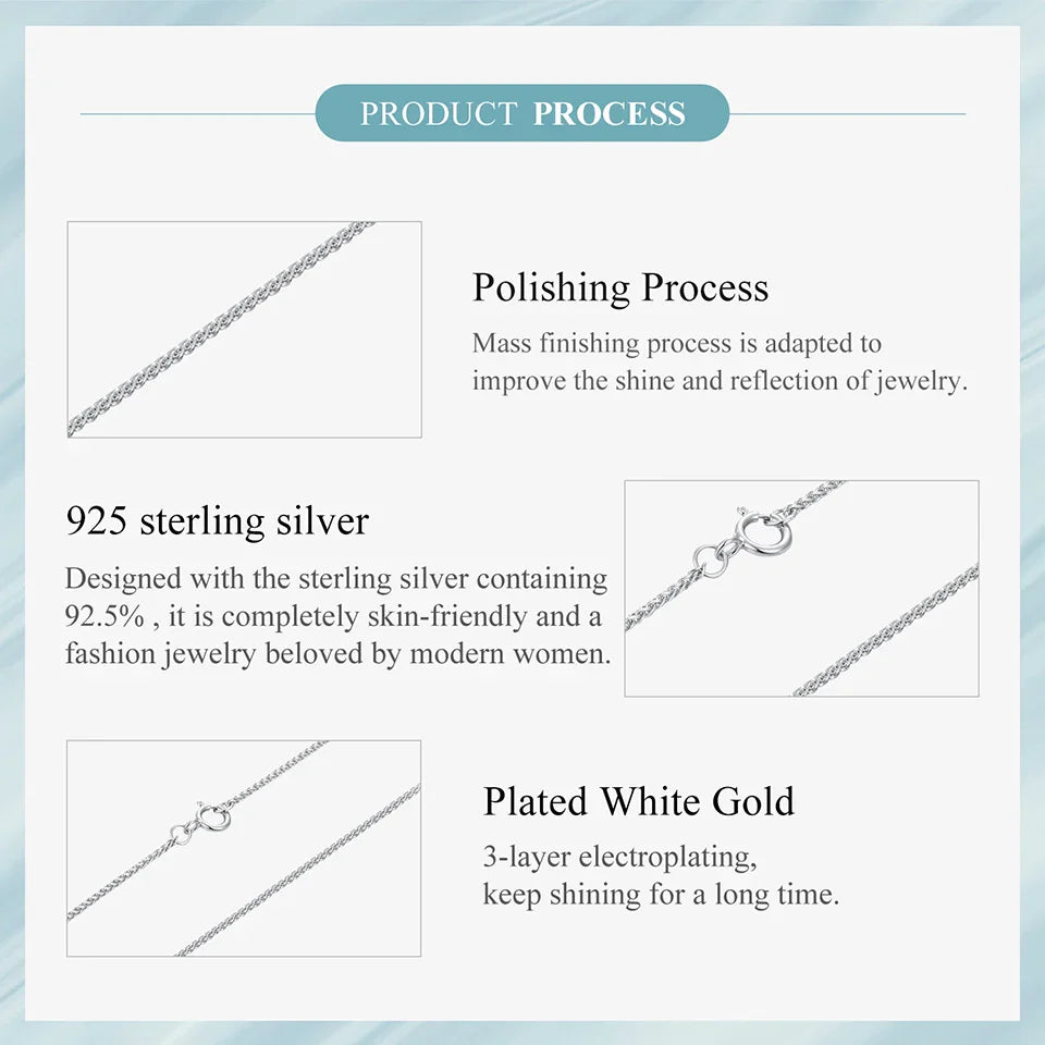 925 Sterling Silver Stackable Basic Wheat Chain Adjustable Figaro Chain with Hoop Clasp for Men Women DIY Pendant Beads