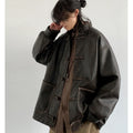 Spring Cool Oversized Vintage Distressed Pu Leather Jacket Men Elegant Luxury Designer Chinese Style Clothes 2024