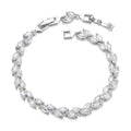 White Gold Plated Sparkling Cubic Zirconia Classic Olive Leaf Bracelet, Gold Bracelets for Women Fashion Jewelry YIB069