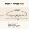 Moissanite Bracelet With Certificate 925 Sterling Silver Adjustable Double Chain Bracelets for Women Wedding Jewelry Gift