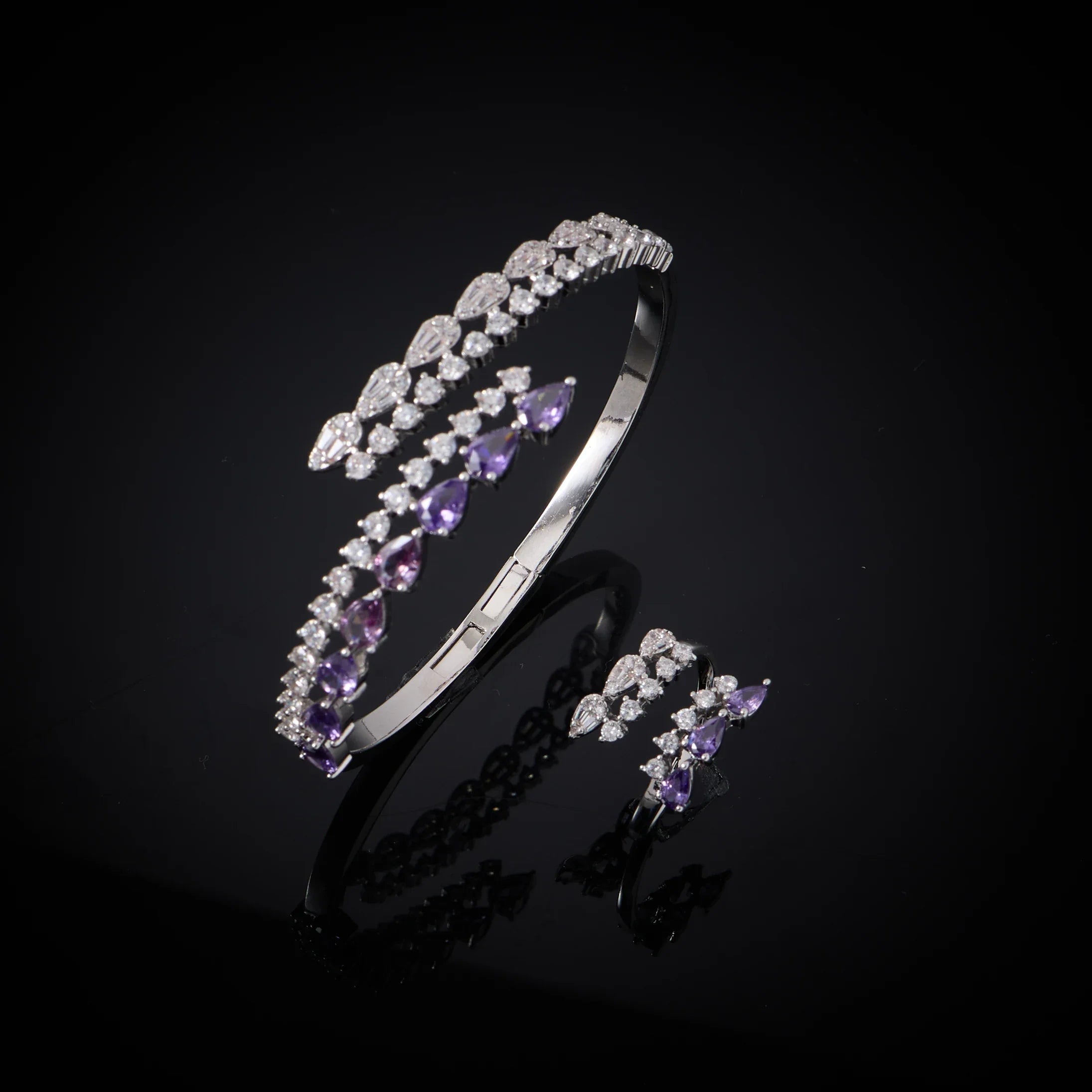 00086 Necklace Sets for Women Heart Water Drop Cubic Zirconia Layer Jewellery Set Dubai Saudi Party Engagement Accessory