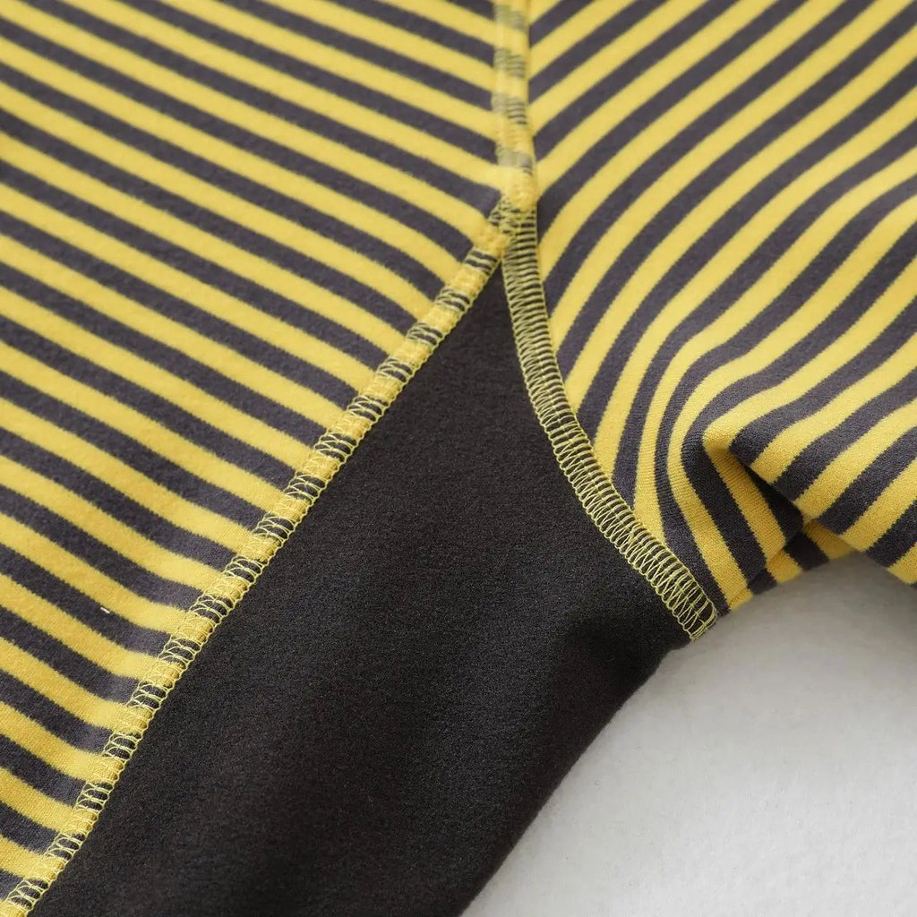 Insulated Patchwork Striped Sweatshirt with Contrast Details Unisex, Loose-fitting Spring and Autumn Undershirt.