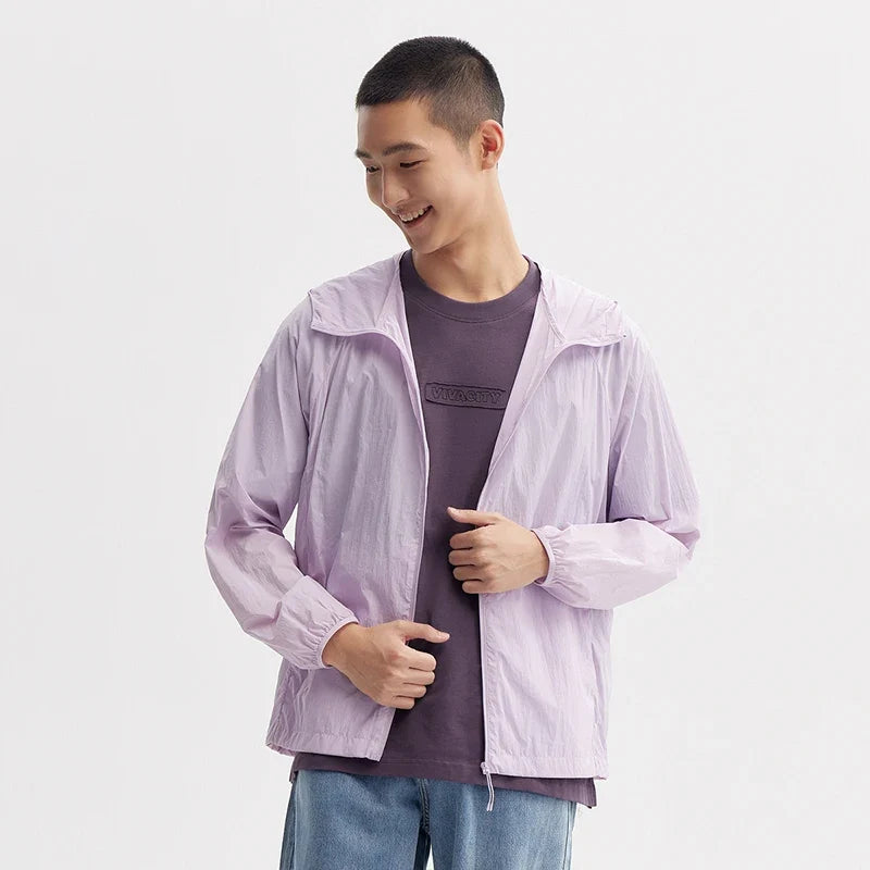 Jacket Men 2024 Summer New Coat Simple Solid Color Hooded Couple Wear Rotator Sleeve Light Sun Protective Clothing