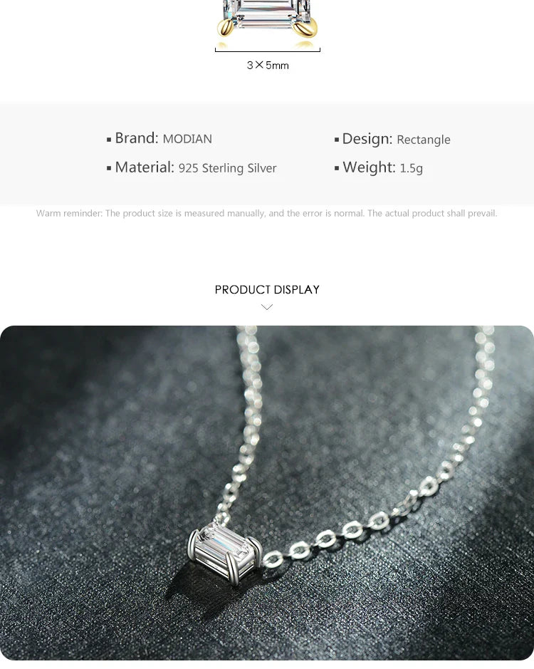 Genuine 925 Sterling Silver Fashion Charm AAA Zirconia Pendant Necklace For Women Silver Female Necklaces Fine Jewelry