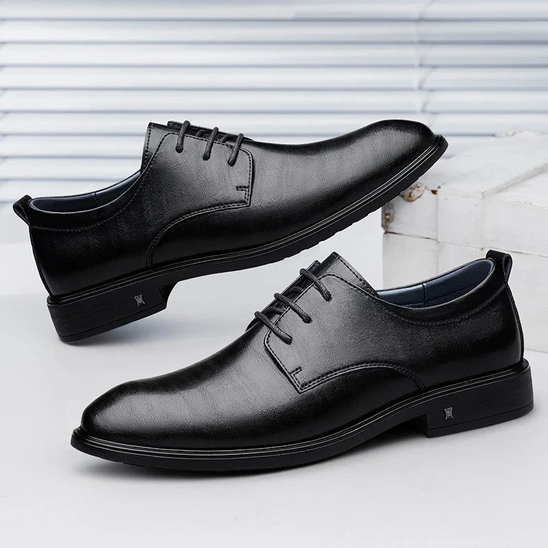 New Mens Formal Business Oxford Shoes Classic Leather Dress Shoes Wedding Office Casual Footwear Derby Shoes Male Sneakers