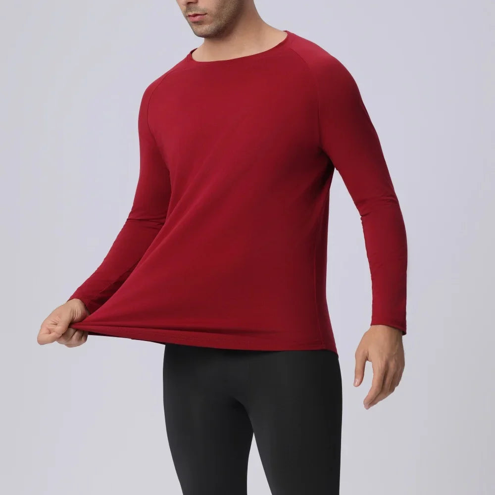 Plain Spring Autunm Cotton Long Sleeve T-shirts Gym Clothing Bodybuilding Fitness Clothing Mens Casual Slim Fit Sports Shirts