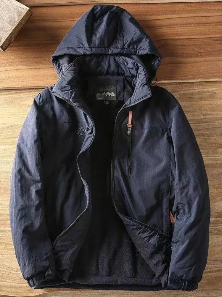 Autumn And Winter Padded And Thickened Outdoor Punching Jacket Casual Warm Tactical Plus Size Jacket Solid Colour Men's Clothing