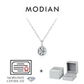 1 Carat D Color Round Bezel Setting Moissanite Pendant Necklace 925 Silver Lab Diamond Women Jewelry With Certificate Box