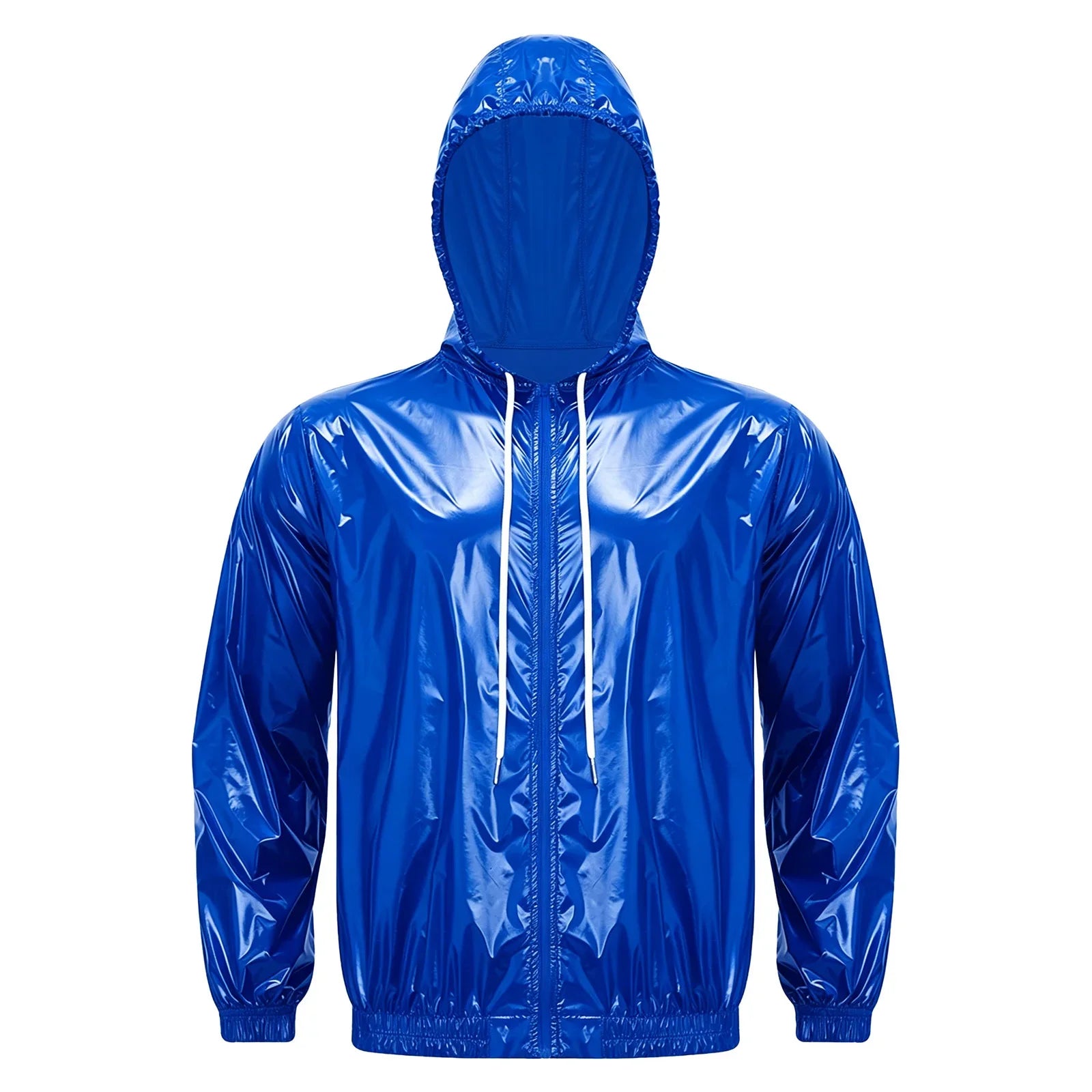 Mens Waterproof Hooded Jacket Tops Breathable Raincoat Waterproof Windproof Outdoor Biking Fishing Jacket Hood Outerwear