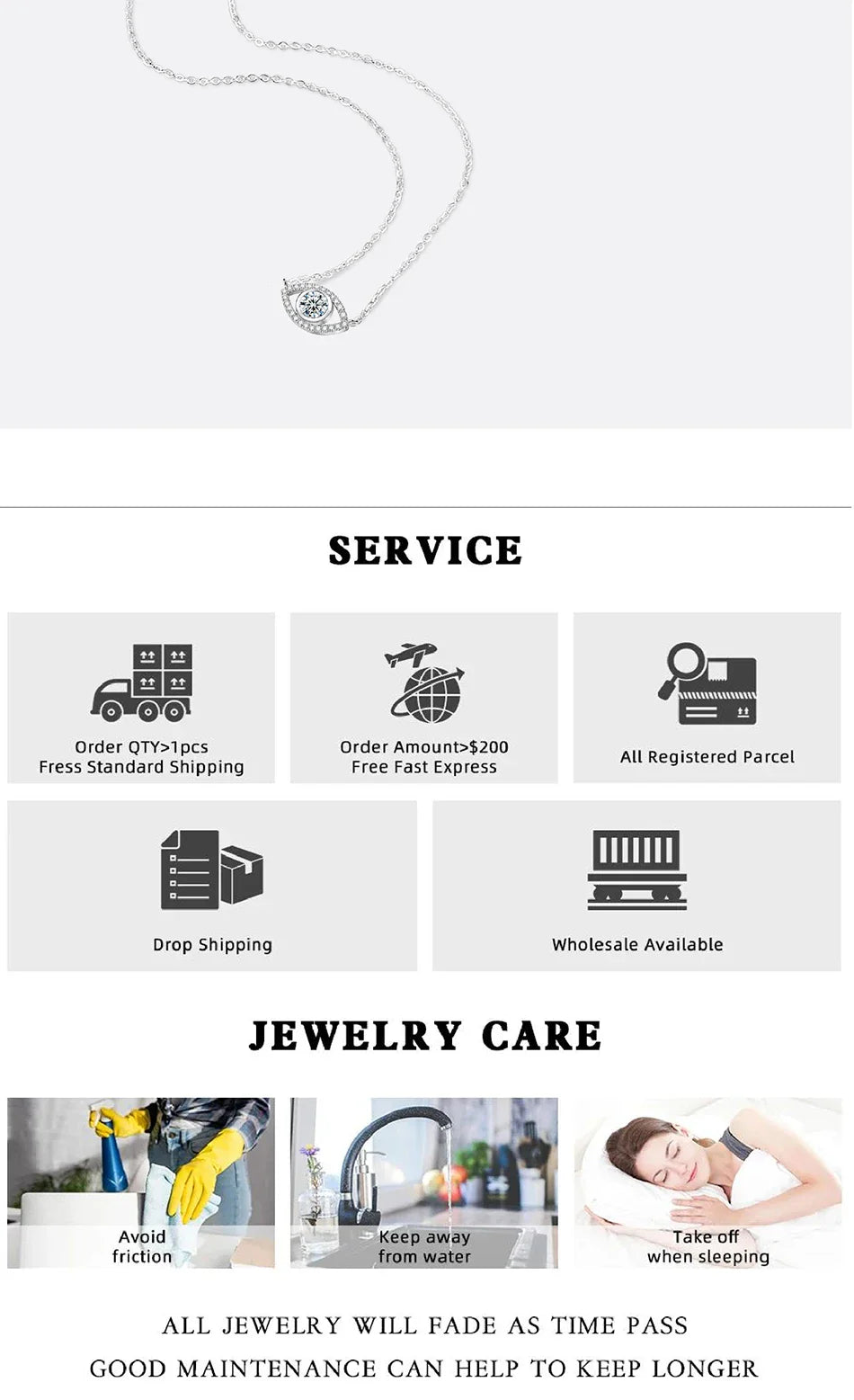 0.5CT Moissanite Necklace for Women S925 Pure Silver eye Pendant Laboratory Diamond  Certified High-end Fashion Jewelry