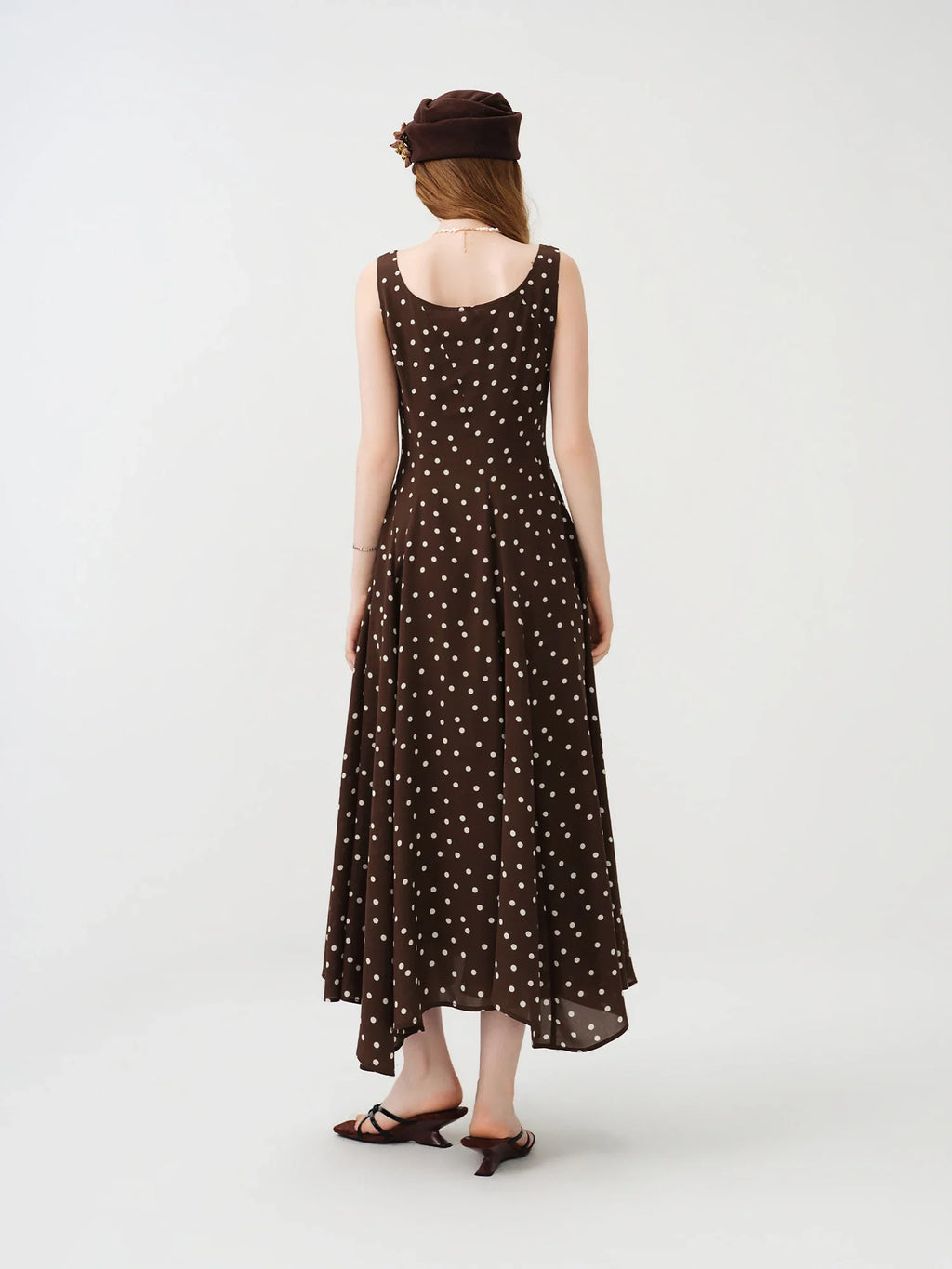 2026 Summer Women's Square Neck A-Line Midi Dress, Sleeveless Waist-Cinching Flowy Maxi for Minimalist Quiet Luxury Style