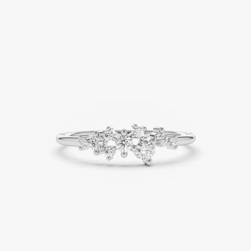 925 Sterling Silver Moissanite Ring Wedding Bands for Women Brilliant Lab Diamond Ring Bijoux Bague Fine Jewelry Gift