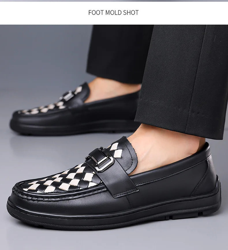 Soft Sole Loafers Shoes for Man Summer Autumn New Designer Leather Shoes Male Fashion Business Casual Luxury Shoe Man