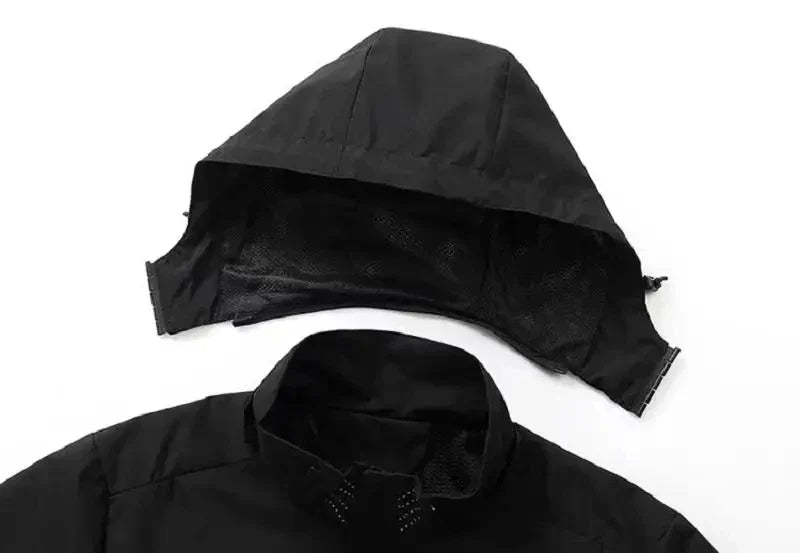 Mens Outdoor Waterproof Jacket Windproof Hoodie Coats Lightweight Cycling and Hiking Raincoat Work Jacket Man Climbing Outerwear