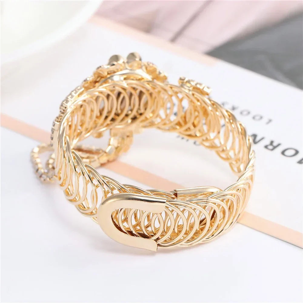 Luxury Rhinestone Women Watches Fashion Adjustable Bangle Ladies Quartz Wristwatch Reloj Mujer