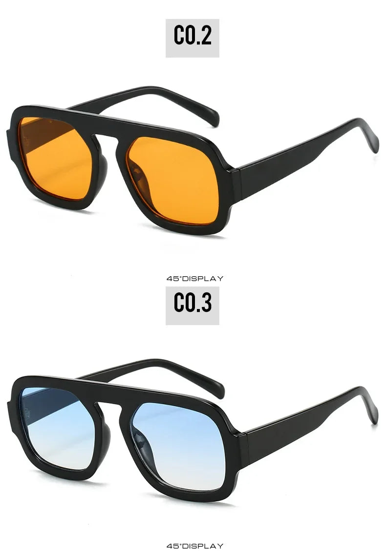 Retro Square Sunglasses Women Fashion Brand Design Gradient Shades UV400 Men Punk Sun Glasses