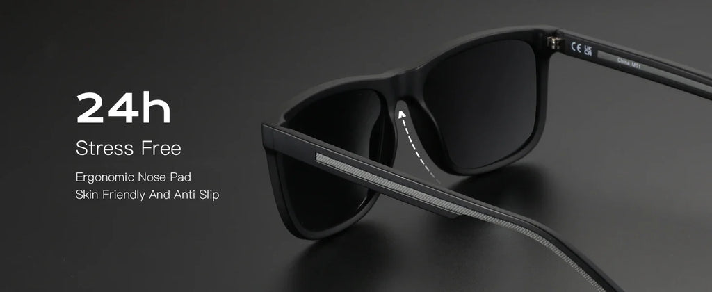 Men's Polarized Sunglasses - Lightweight TR90 Frame Square Mens Sunglasses UV400 Protection