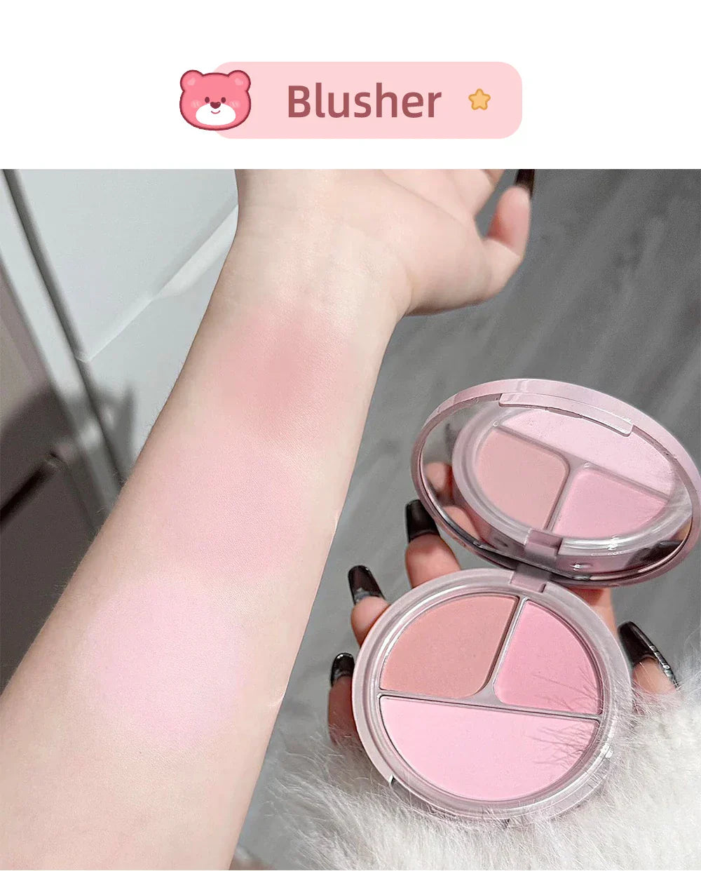 7PCs Multipurpose Makeup Sets Include 3 Matte Lip Mud,1 Pressed Powder,1 Blush,1 Eyes Palette And Necklace Cosmetics