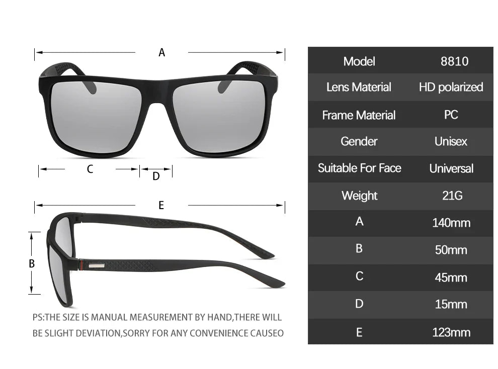 Fashion Vintage Square Sunglasses Men Women Luxury Brand Designer Men's Sun Glasses Driving Fishing UV400 Eyewear Men