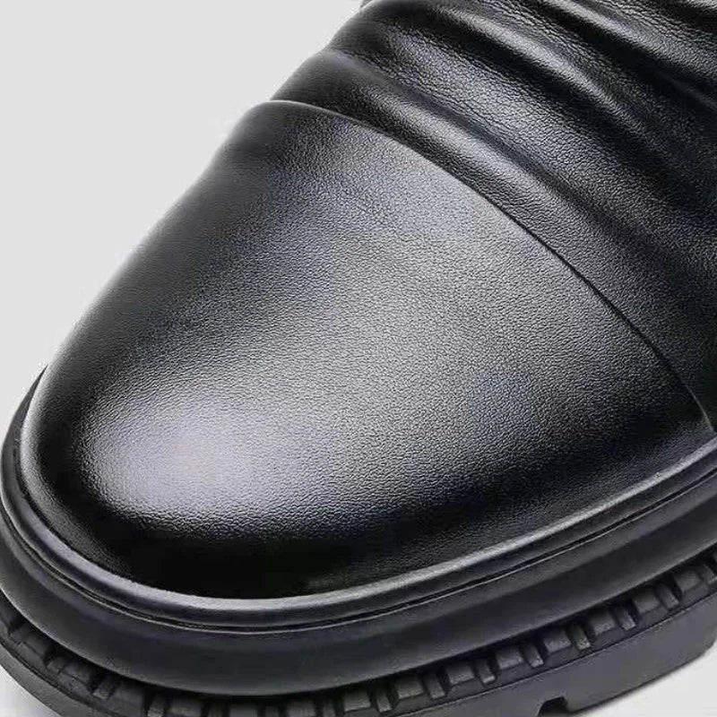 New Luxury Men Ankle Boots British Style High Top Men shoes Motorcycle Leather Boots Zipper Retro Men's Boots Zapatillas Hombre