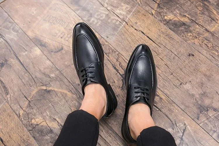 Men's British Style Leather Shoes Korean Version Pointed Toe Business Formal Trendy Versatile