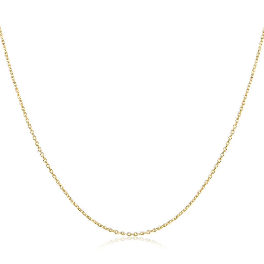 Authentic Gold Color 925 Sterling Silver Basic Cable Chain Necklace Pendant for Women Long Chain Fashion Jewelry SCA016