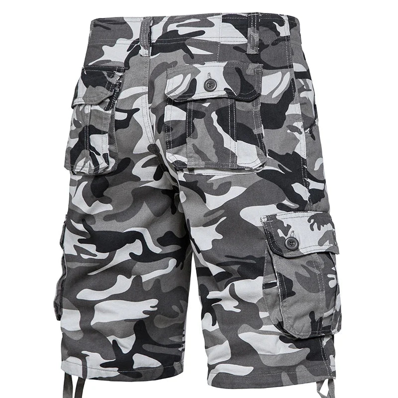 Men's Camo Shorts Summer Casual Half Pants Camouflage Outdoor Sports Short Pants Side Pocket Cotton Breathable Shorts