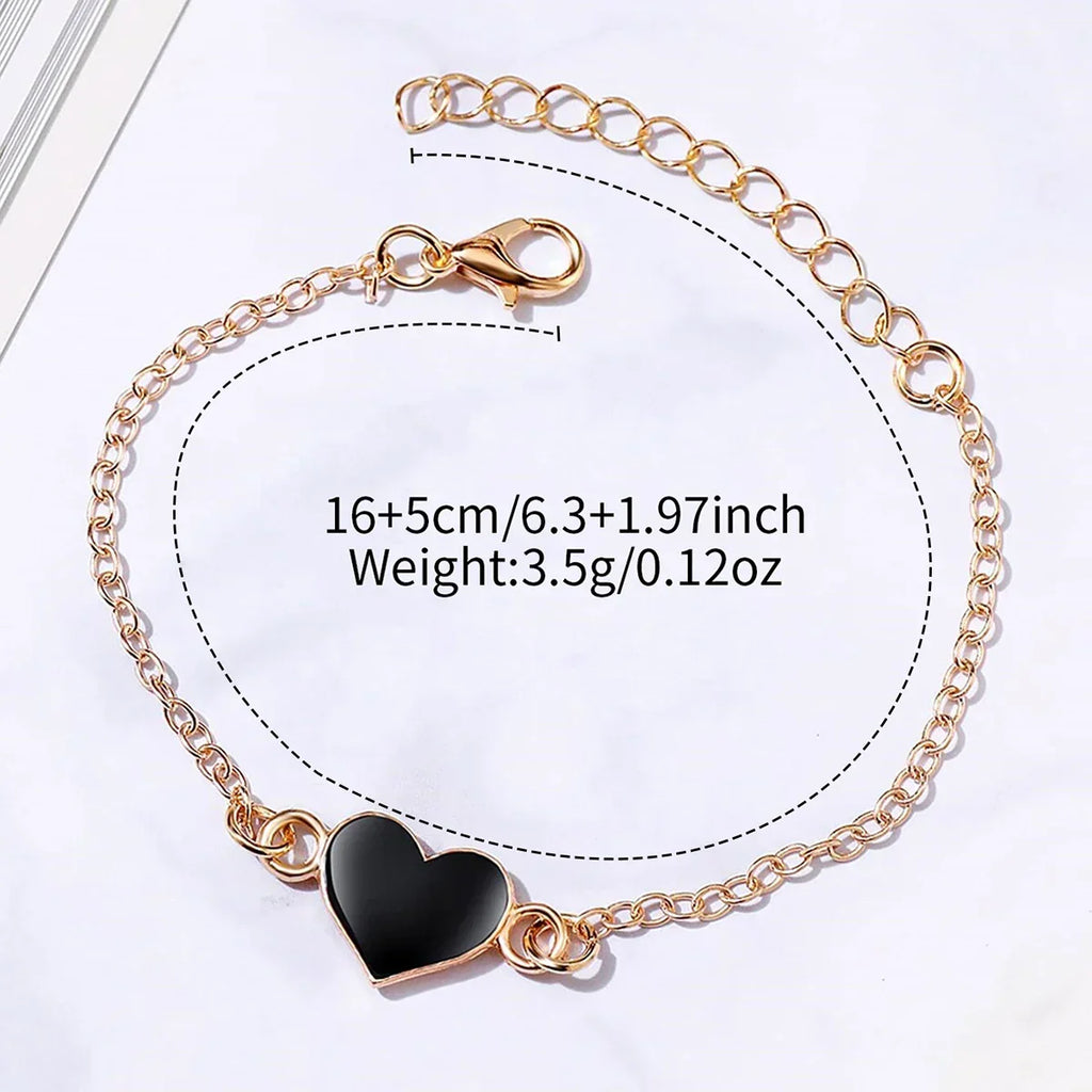 2PCS/Set Women's Watch Fashion Square Stainless Steel Band Quartz Watches Heart Bracelet Set