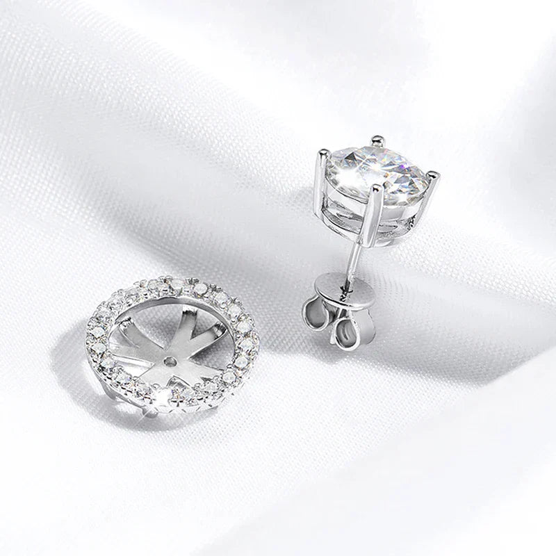 2ct+0.3ct Full Moissanite Studs Earring for Women Sparkling Diamond Wedding Party Ear Stud S925 Sterling Silver Jewelry