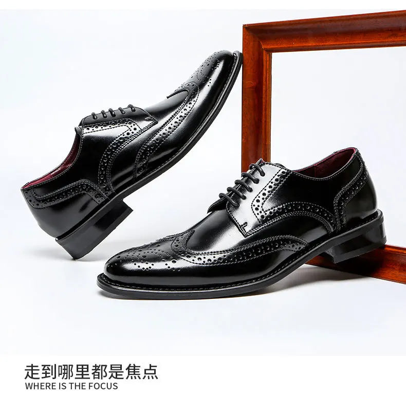 2023 High Quality Handmade Oxford Dress Shoes Men Genuine Cow Leather Suit Shoes Footwear Wedding Formal Italian Shoes Hot