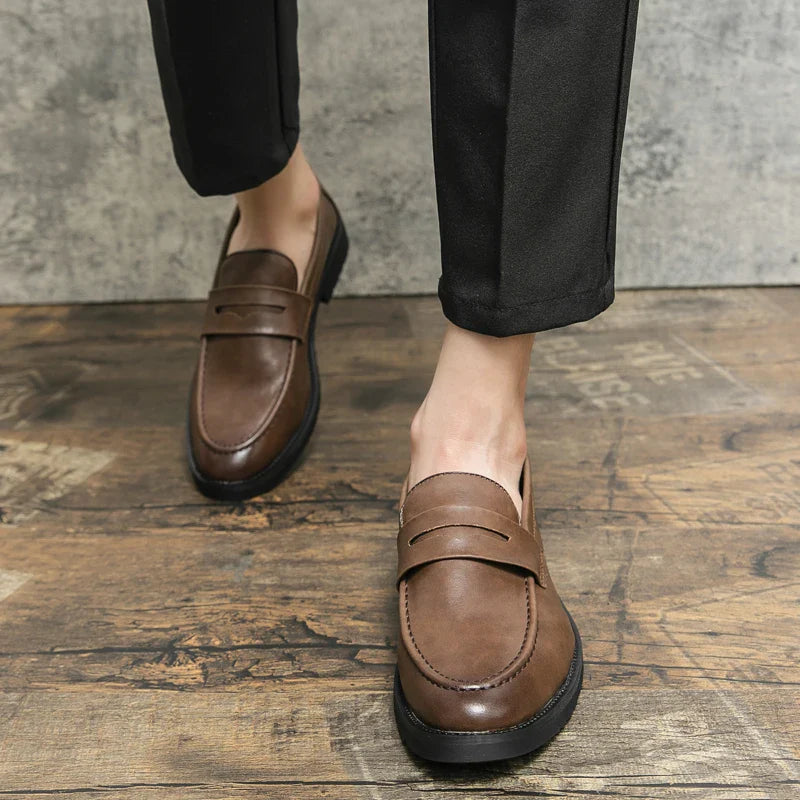 Black Men Loafers Soft Moccasins High Quality Spring Autumn Genuine Leather Shoes Men Business Office Dress Shoes Zapatos
