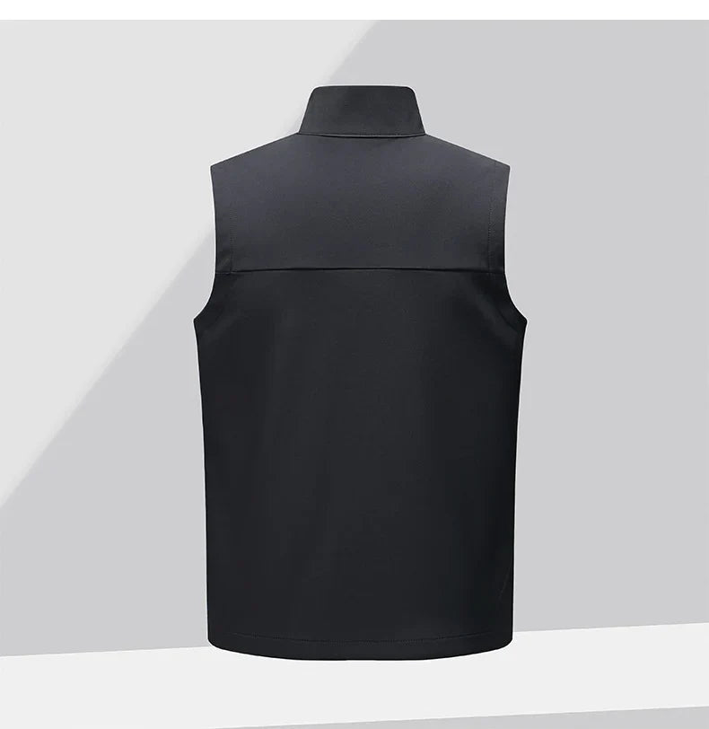 Soft shell thick vest men's autumn and winter work clothes plush jacket waterproof sleeveless windproof running sports vest