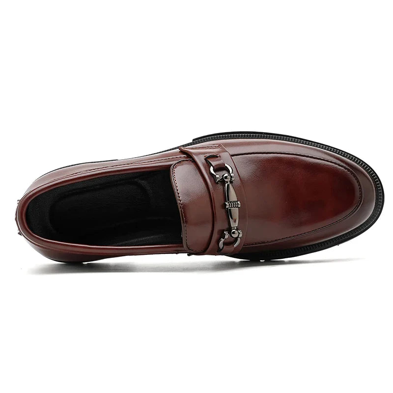 2026 Spring New British Fashion Men's Casual Leather Shoes Korean Style Slip-On Loafers Formal Men's Leather Shoes