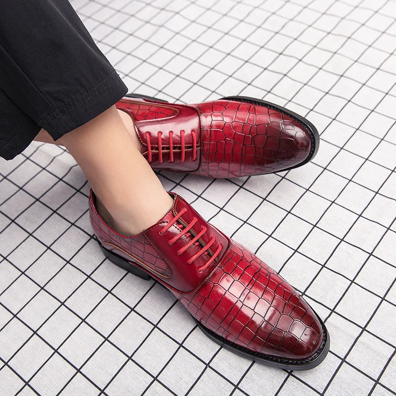 Spring Italian high-quality Blue Leather Shoes for Men men leather shoes Wedding Dress Shoes Patent mens loafers Big size:38-48