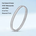 Luxury Real D Color Full 2mm Moissanite Tennis Bangle Bracelet For Women S925 Silver Plated 18K Gold Diamond Bracelets Gift