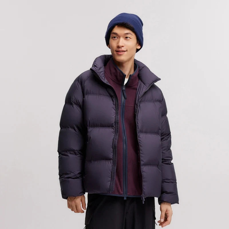 Down Jacket Men 2026 Winter New Thickened Short Coat Three-Proof Thermal Puffer Coat Couple Top Trendy Down Jacket