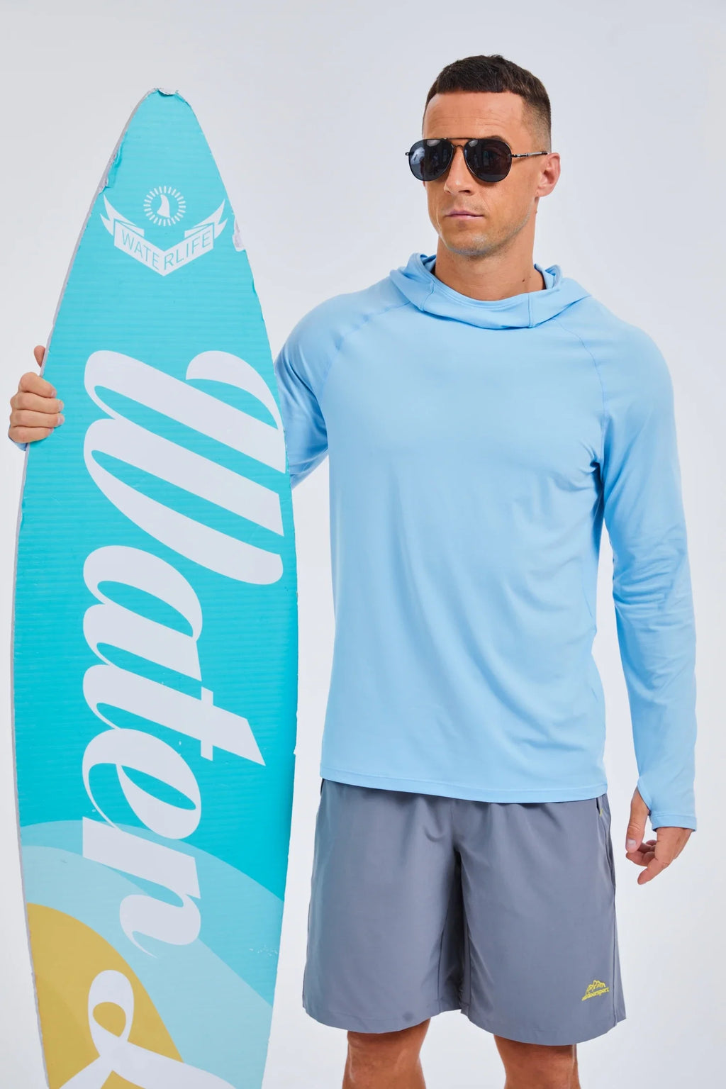 Men's Rash Guard Sun Hoodie Long Sleeve UPF 50+ Sun Protection SPF Quick Dry Hiking Swim Fishing Shirt