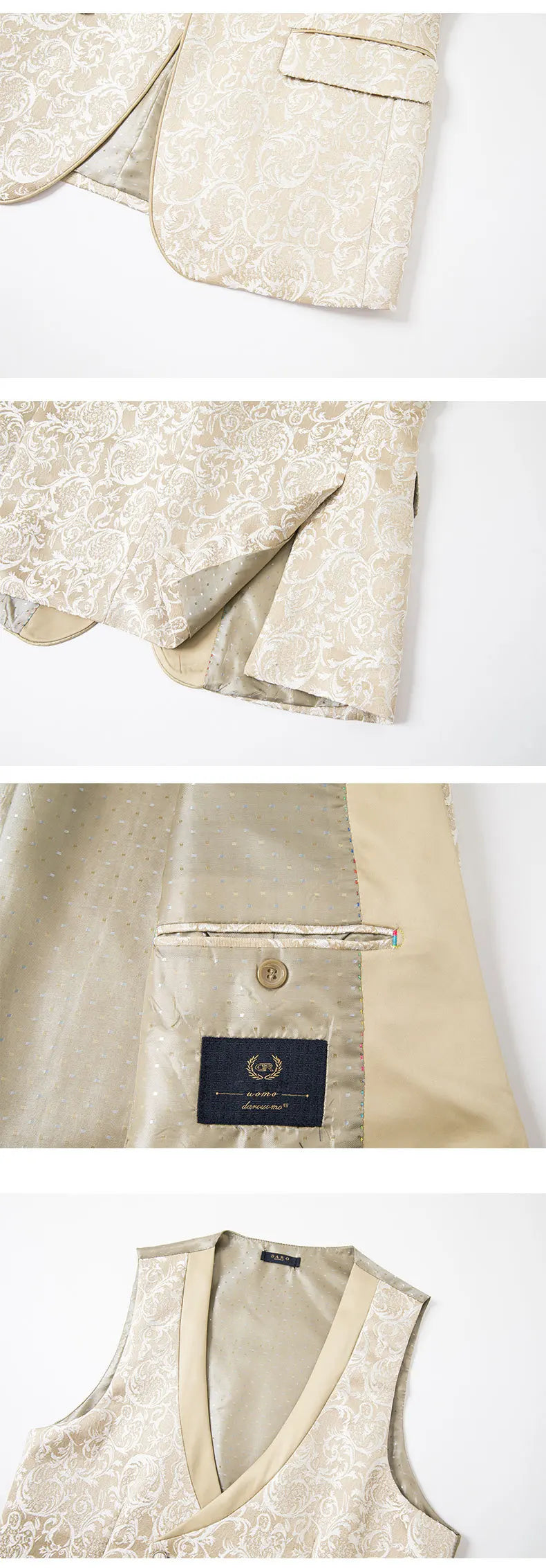 2025 New Large-Sized Jacquard Men's Suit for Wedding Dress, Groom's Suit Set, Host's Performance Costume