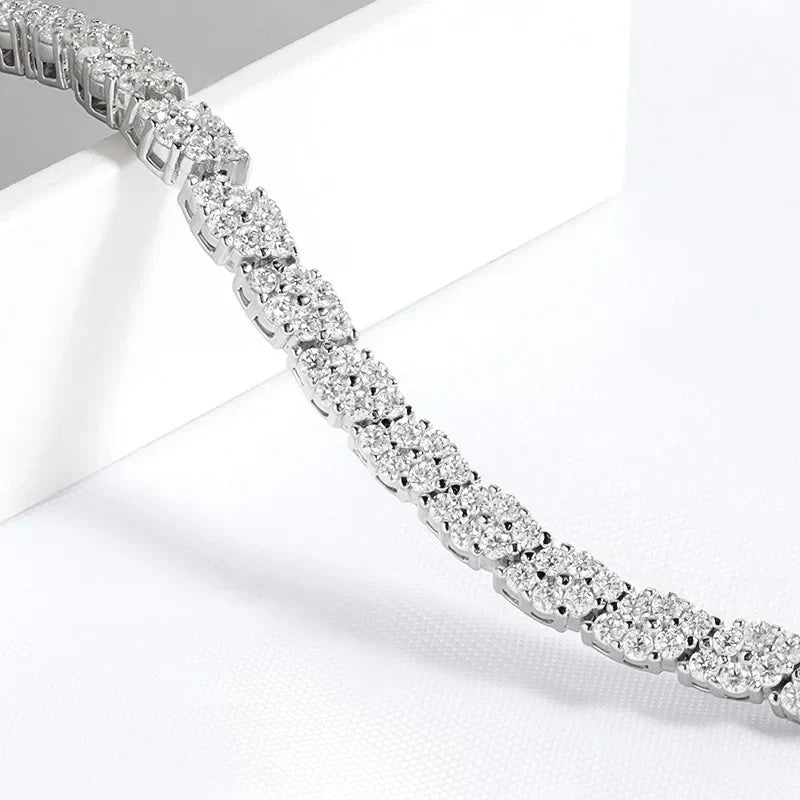 18K Plated All Moissanite Tennis Bracelet for Women Lab Created Diamond Chain 925 Sterling Silver Wholesale Jewelry