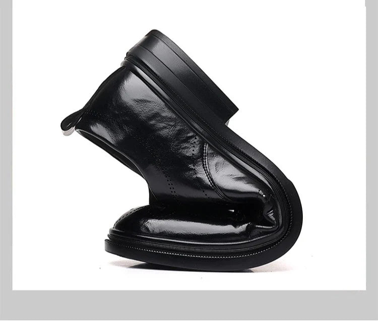 2026 Spring Autumn New Brogue Shoes for Men Solid Color Leather Dress Shoes Male Fashion Business Casual Wedding Shoe Man