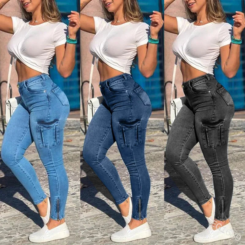 سراويل نسائية للعمل جينز كابري مثيرة