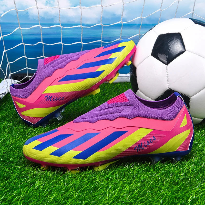 New Men Football Boots Cleats Outdoor Sport Training Breathable Soccer Shoes Long Spikes FG Boys Non Slip Match Comfortable