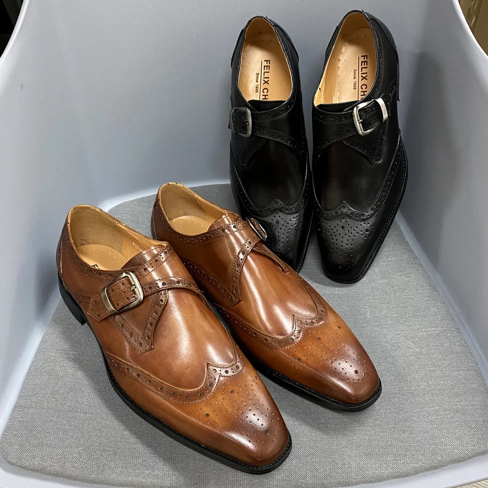 Men's Luxury Genuine Leather Dress Shoes – Formal Lace-Up Office Oxfords