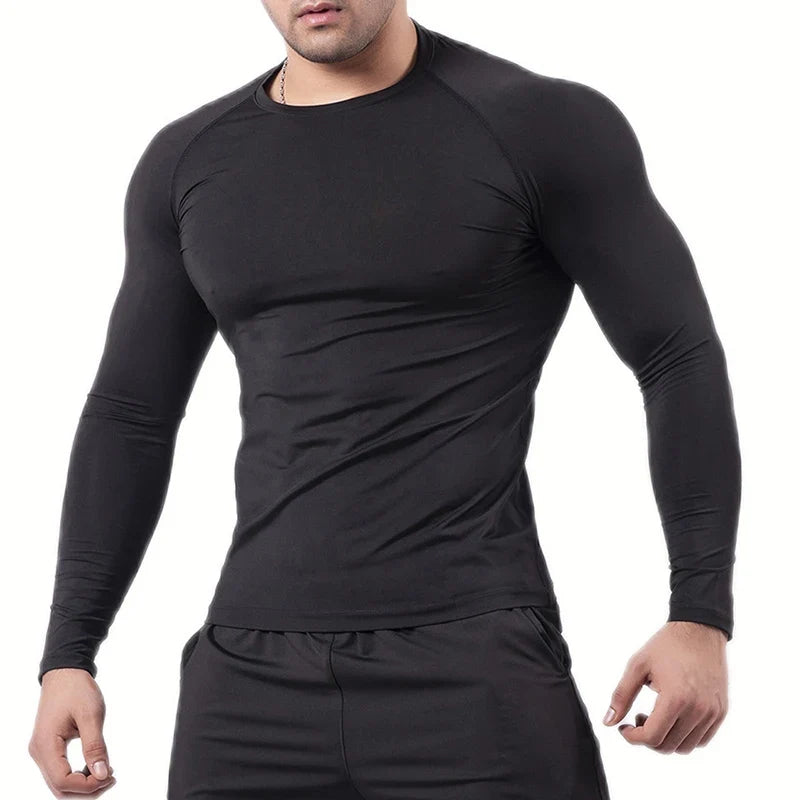 Men's Long Sleeves T-shirt Fitness Sportswear Spring Autumn Athletic Quick Dry T-shirt Gym Running Sports Outdoor Tops for Men