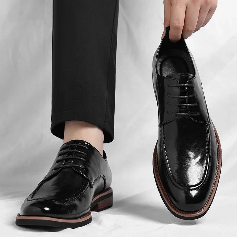 High Quality Male Oxford Shoes Leather Mens Casual Shoes Pointed Thick Bottom Business Brand Footwear Soft Comfortable Loafers