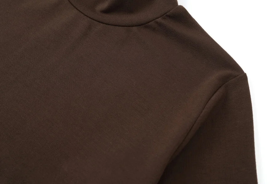 AW25 woman clothing mockneck + elegance slip satin dress matching look adjustable maxi floor length lady wear