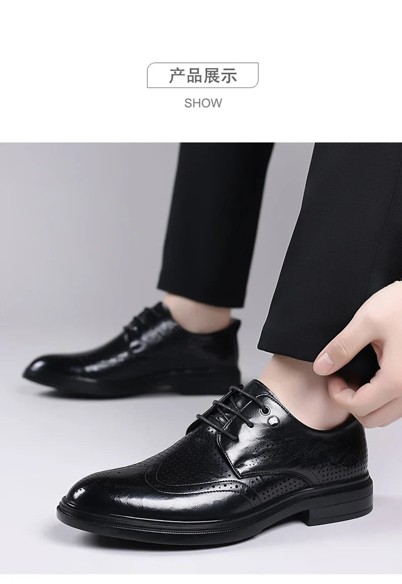 Handmade Men's Oxford Shoes designer Brogue Men Leather Shoes Luxury Fashion Wedding Shoe Business Office Men's Shoes Size 38-44